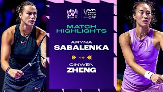 Aryna Sabalenka vs. Zheng Qinwen | 2024 WTA Finals Riyadh Group Stage | Match Highlights Wealth