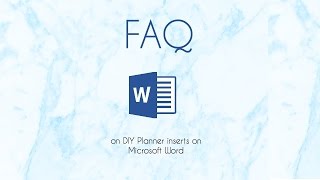 FAQ | Planner inserts on Microsoft Word