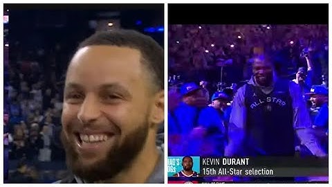 Steph Curry dancing after introduction to NBA All Star practice with Shaq
