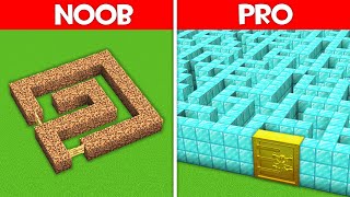 Minecraft Battle: DIRT vs DIAMOND MAZE BUILD CHALLENGE - NOOB vs PRO vs HACKER vs GOD in Minecraft!
