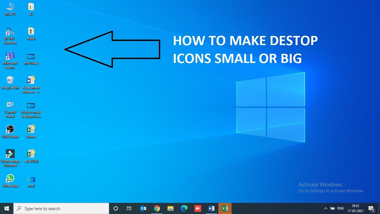 How to make desktop icons smaller in windows 10 YouTube