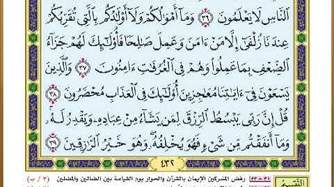 الصفحة ( 432 ) من القرآن الكريم سورة سبأ _ مصحف التقسيم الموضوعي _