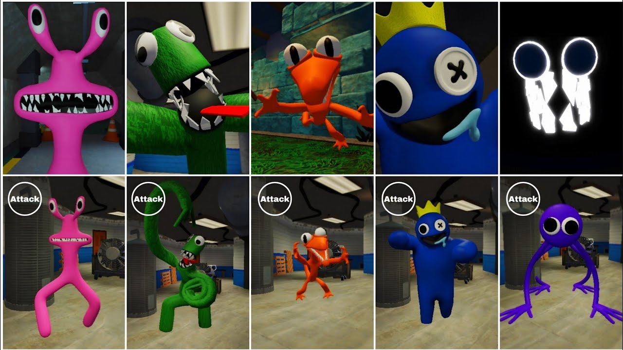 Blue VS Green VS Orange VS Purple - Rainbow Friends Chapter 1 Roleplay & Jumpscare 
