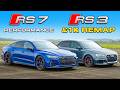 Audi rs7 performance v tuned rs3 drag race