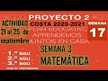 Semana 17, Bachillerato, Matemática Proyecto 2, semana 3