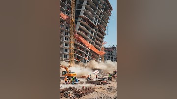 😱💥Sudden building collapse due to poor construction! 🏗️ #ConstructionFail #disaster