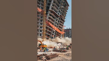 😱💥Sudden building collapse due to poor construction! 🏗️ #ConstructionFail #disaster