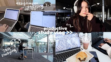 🎧💻 productive STUDY VLOG (computer science major, assignment stressing, midterm study etc.)