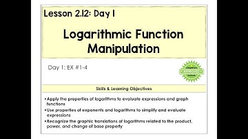 2.12-Een logaritmische functiemanipulatievideo