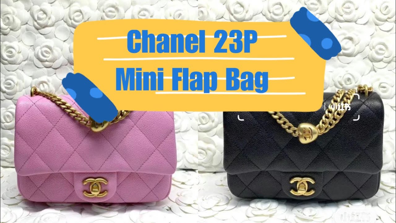 CHANEL, Bags, New 23p Chanel Mini Top Handle Rectangle Flap Black Pink  Bag Handbag