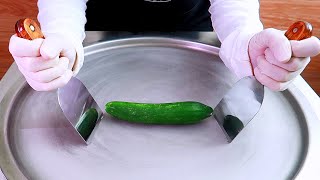 Cucumber ice cream rolls street food - ايس كريم رول خيار