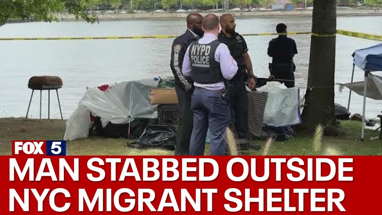 Man stabbed outside NYC migrant shelter