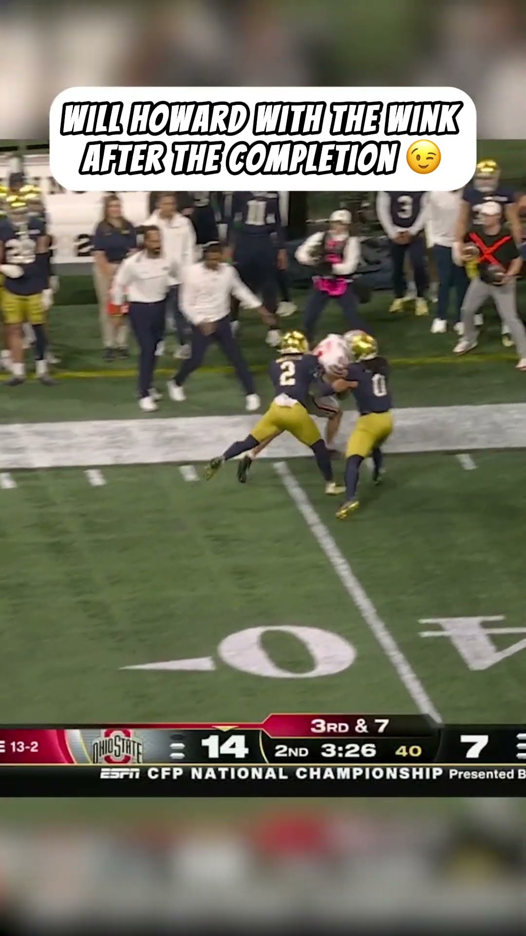 Will Howard gave a wink after this play ?