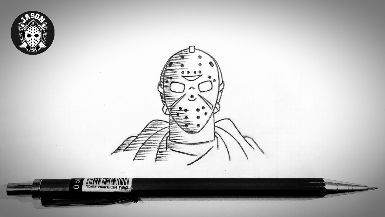 How To Draw Jason Vorhees - Step By Step Tutorial - YouTube