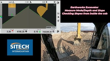 Earthworks Measure Mode and Depth and Slope for creating and checking slopes.