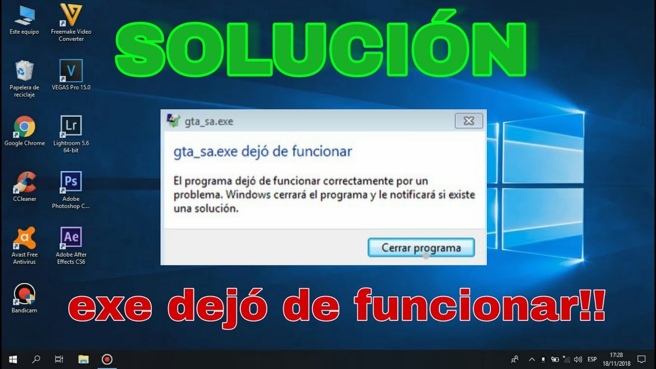 EXE Dejó De Funcionar EXE Dejó De Funcionar