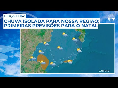 Terça-feira de chuva isolada no Sul de Minas; primeiras previsões para o Natal