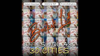 🌍 30 Cities Bucket List ✈️ Printable   Editable Travel Planner! 🗺️