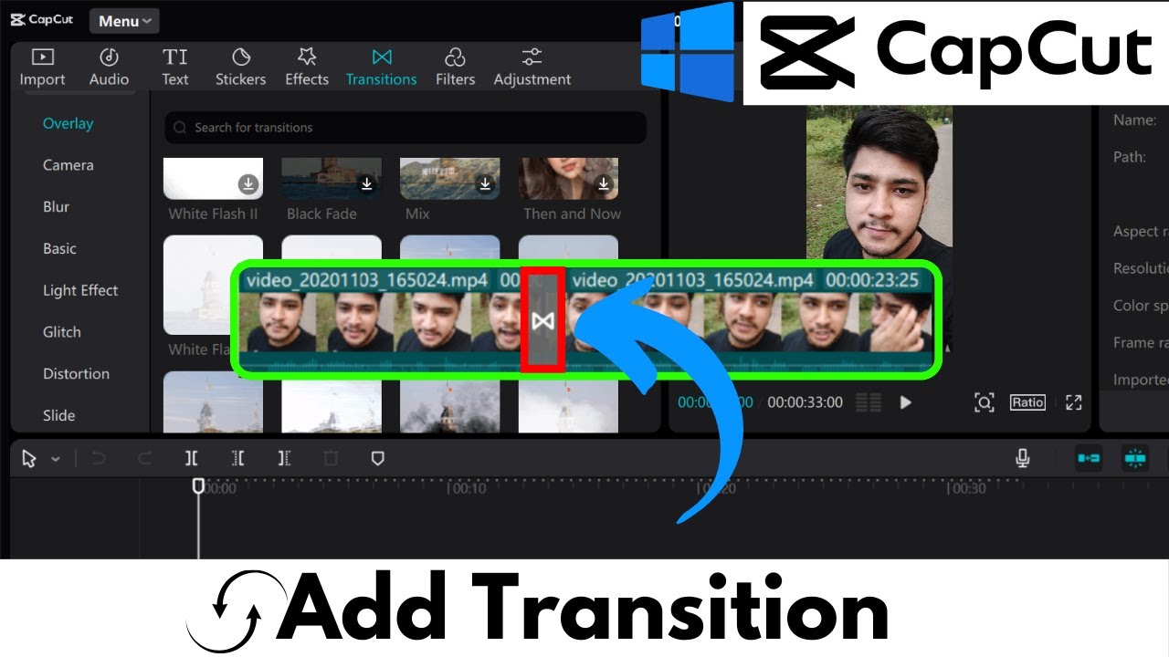How To Add Transition in CapCut PC (Full Guide) | CapCut Transition ...