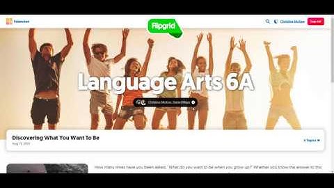 Student View of Topics and Grids in Flipgrid