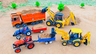 New Jcb 4Cx Backhoe Fully Loading Sand Tata Truck 2518 Mahindra Arjun Novo 605Di Jcb Cartoon