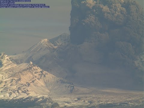 Eruption of Shiveluch volcano (Kamchatka) 2 Oct 2019