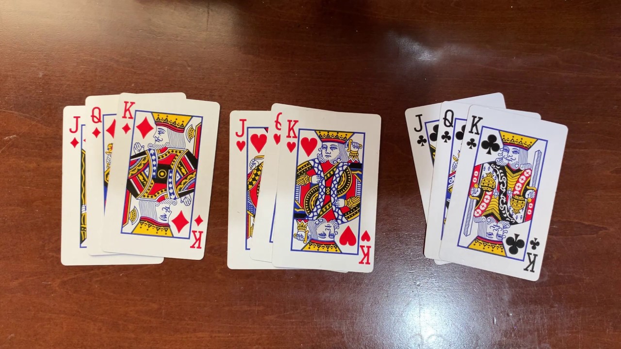 King, Queen, Jack of Clubs playing card,, Stock Video