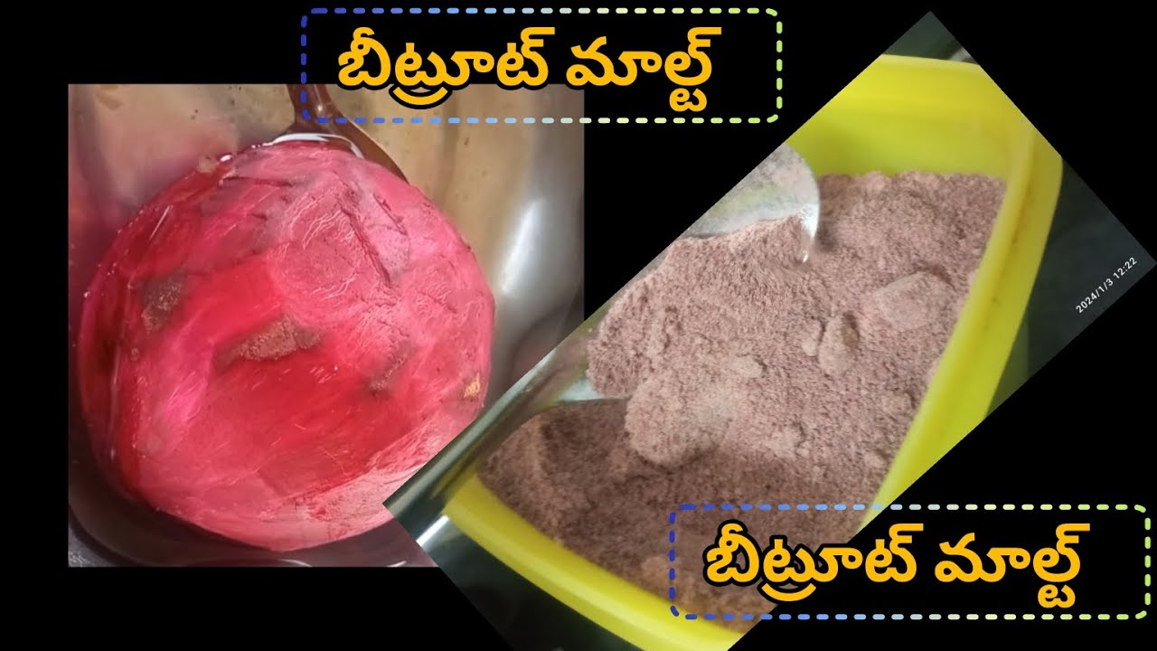 Beetroot Malt Recipe in telugu// blood increase// weight loss// more nutritious//