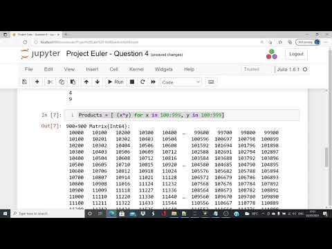Julia Tutorials - Project Euler Question 4