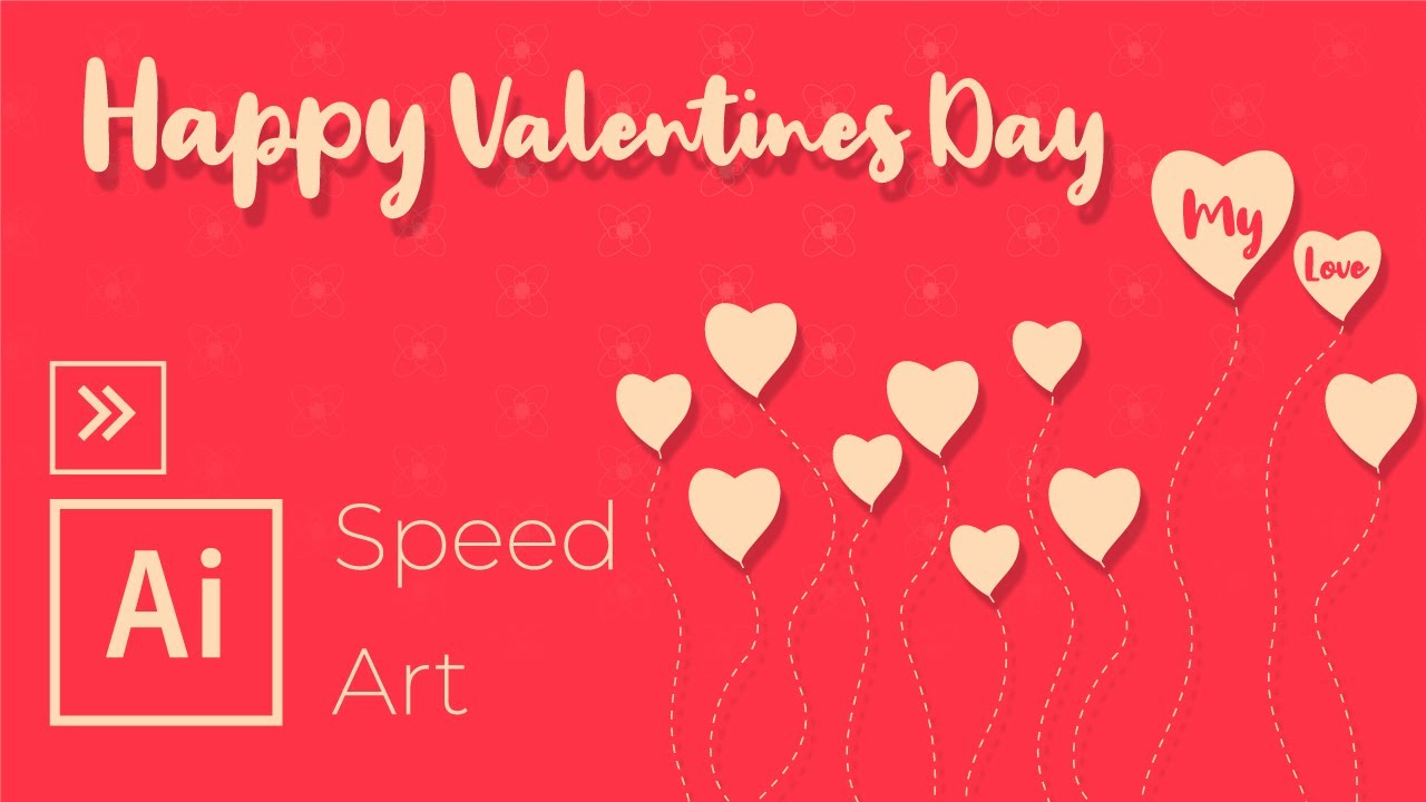Free Download | Valentine's Day Background | #adobeIllustrator #tutorial #Speedart