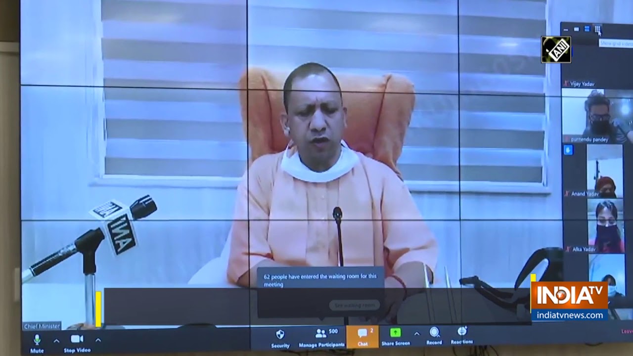 CM Yogi interacts with students returned from Kota via video-conferencing