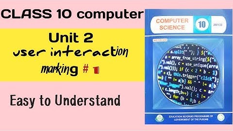 class 10 computer chapter 2 question answer | markings| #1