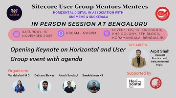 In Person Meetup at Bengaluru, SUGKER and SUGMEME User Group session: 15-Nov-2025 Horizontal India