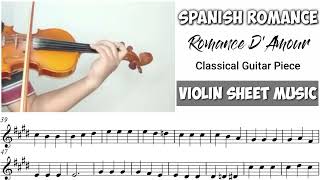Free Sheet || Spanish Romance (Romance D'Amour) || Violin Sheet Music