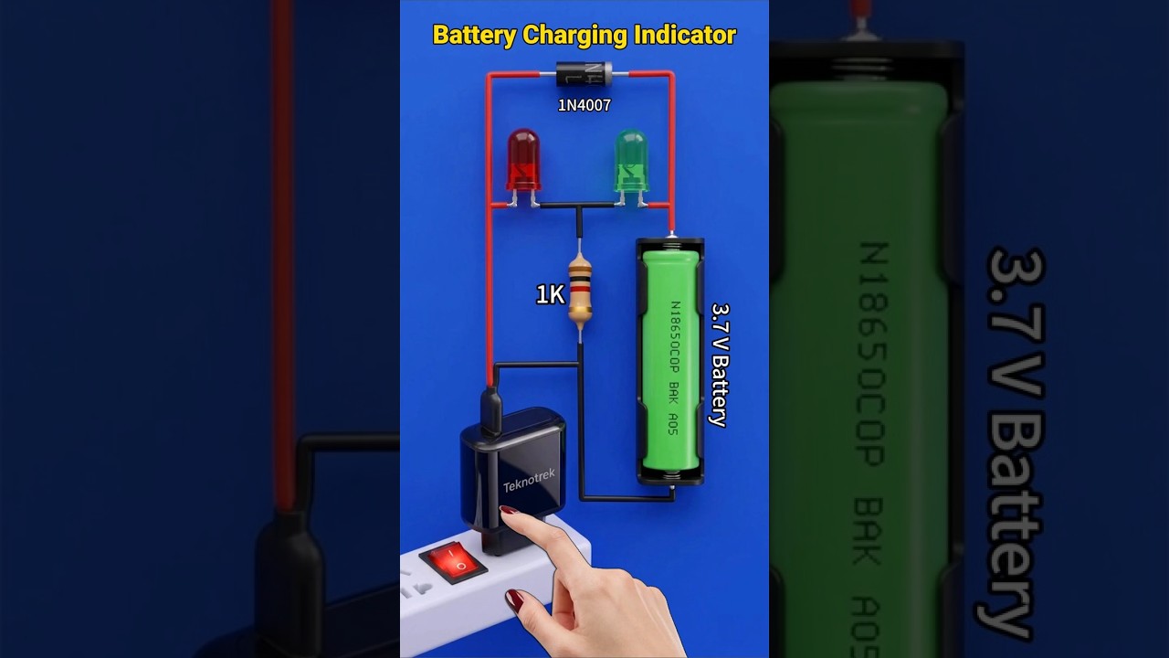 Simple Battery Charging Indicator  | Easy Li-ion Charger Circuit #shorts #battery #circuit