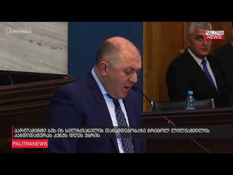 პარლამენტი სუს-ის ხელმძვანელის თანამდებობაზე გრიგოლ ლილუაშვილის კანდიდატურას კენჭს დღეს უყრის