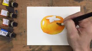 侯老師水彩分享—四步學會畫出立體的水果   still life watercolor painting demonstration by Hou Yan-Ting