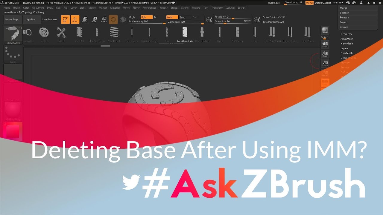 how to delete everything but imm zbrush