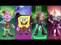 Sonic Girls & Spongebob Party! ✨ Tiles Hop: EDM Music Ball
