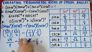 Evaluating Trigonometric Ratios of Special Angles | Explain in Detailed |