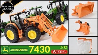 JOHN DEERE 7430 with 753 front loader "ORANGE" edition by WIking 1/32 | Review #51