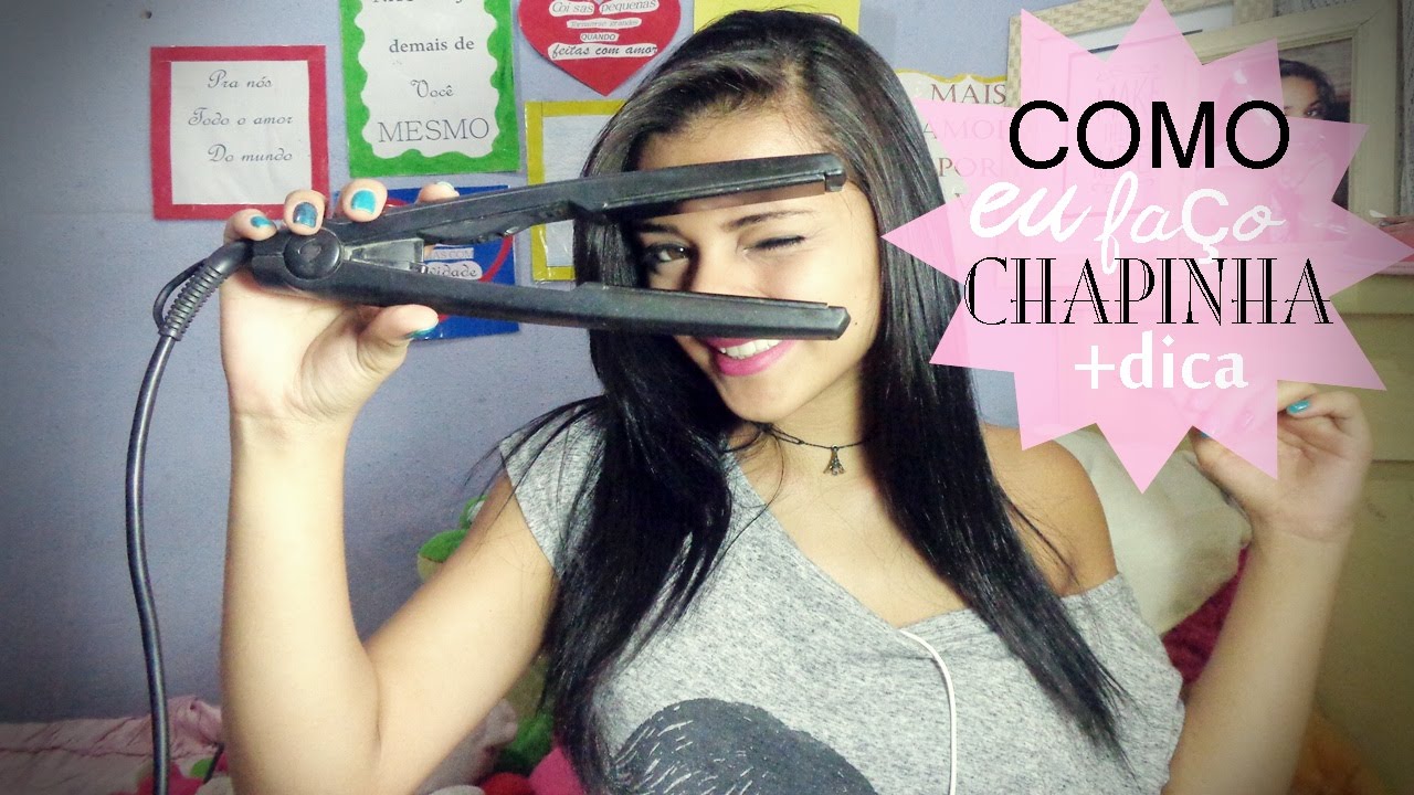 Como eu faço chapinha no meu cabelo+ Dica pra ele ficar solto,e super liso!