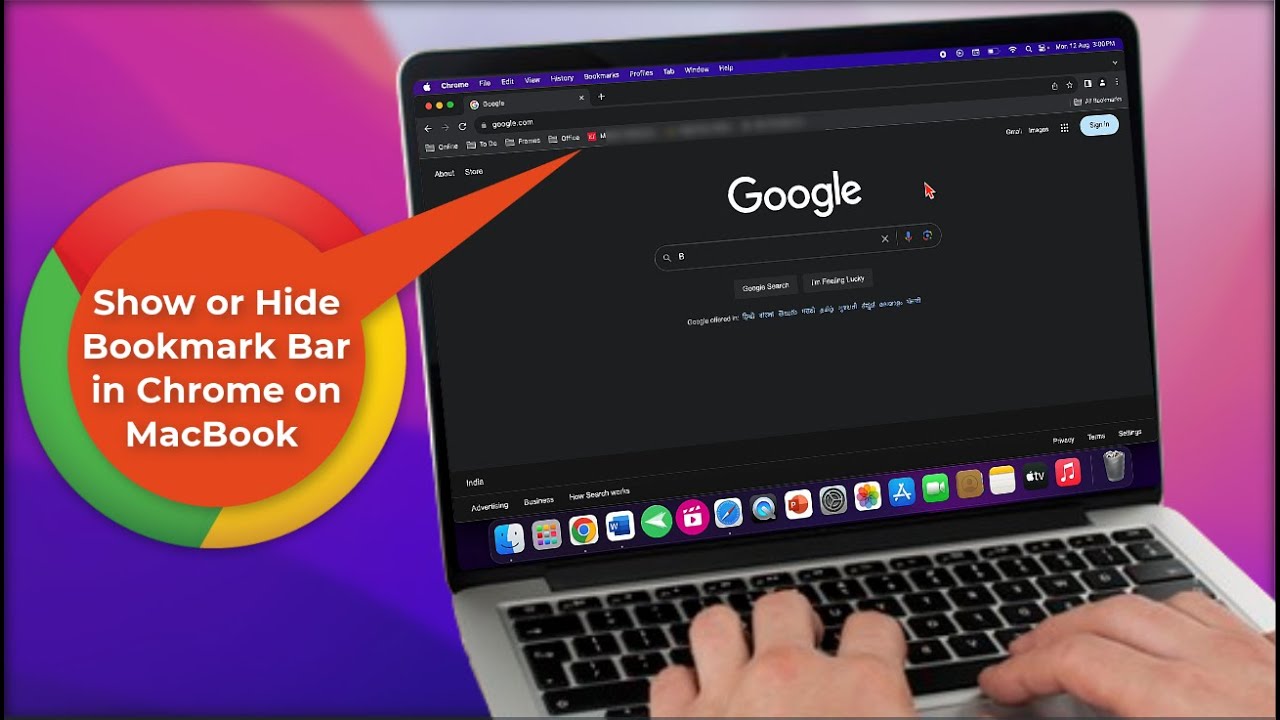 How to Show or Hide Bookmark Bar in Google Chrome on MacBook | Using Shortcut Key