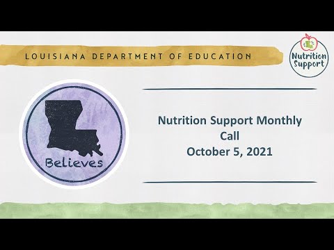 Nutrition Support Monthly Call - October 5, 2021