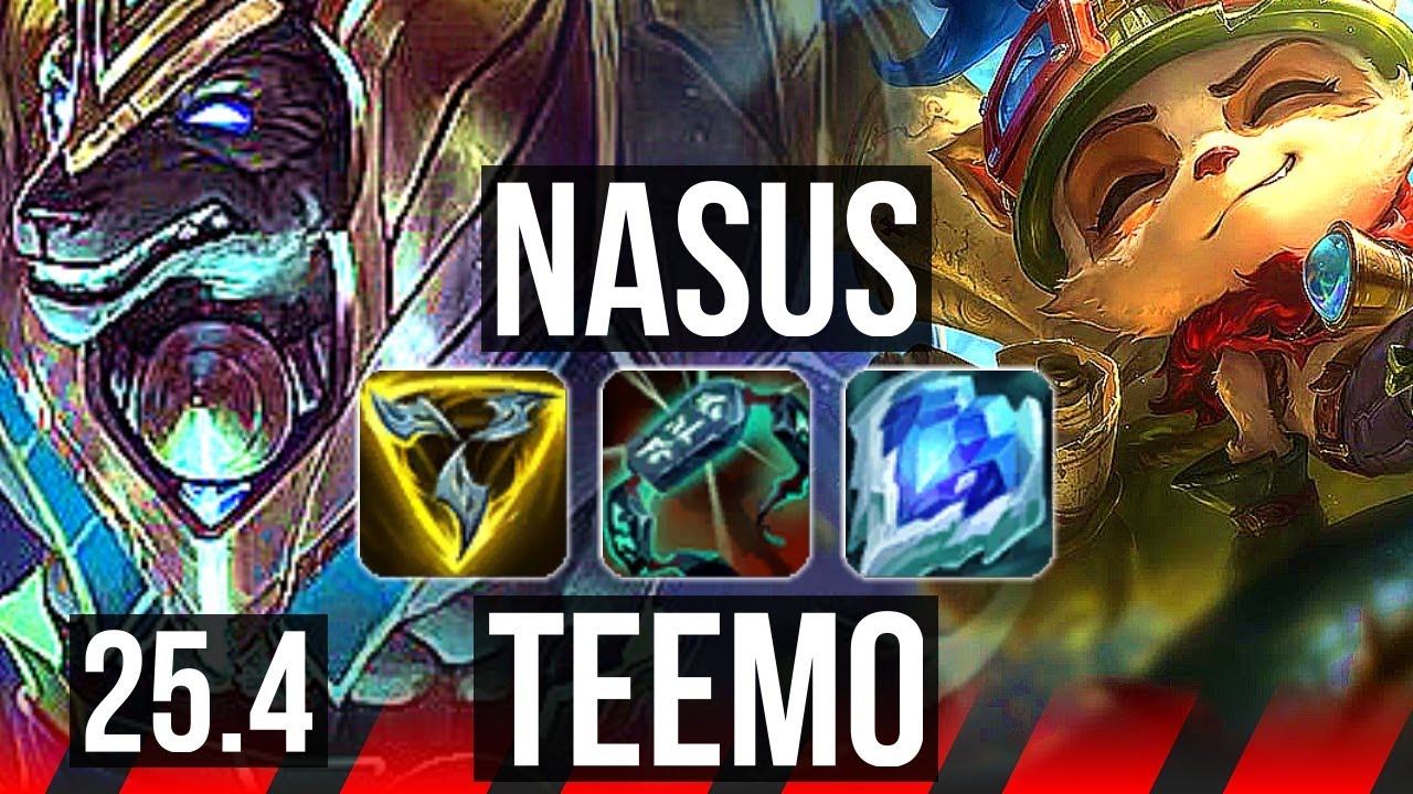 NASUS vs TEEMO (TOP) | 3200+ games | KR Grandmaster | 25.4