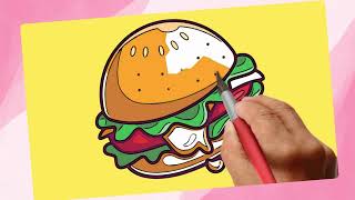 Learn How To Draw Burger For Kids And Beginners