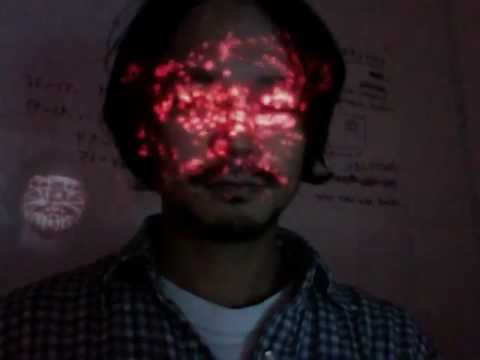 face projection test -00 (Daito Manabe with Zachary Lieberman)