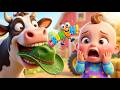 Hungry Cow Eating Everything | Nursery Rhyme & Baby Song for Kids | Funny Farm Cow Eating Healthy