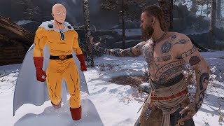 God of War PC Mod One Punch Man Saitama vs The Stranger