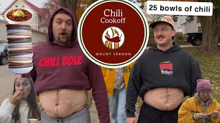 Mount Vernon Chili Cook off! Ate 25 bowls of chili to decide the 2025 king of chili